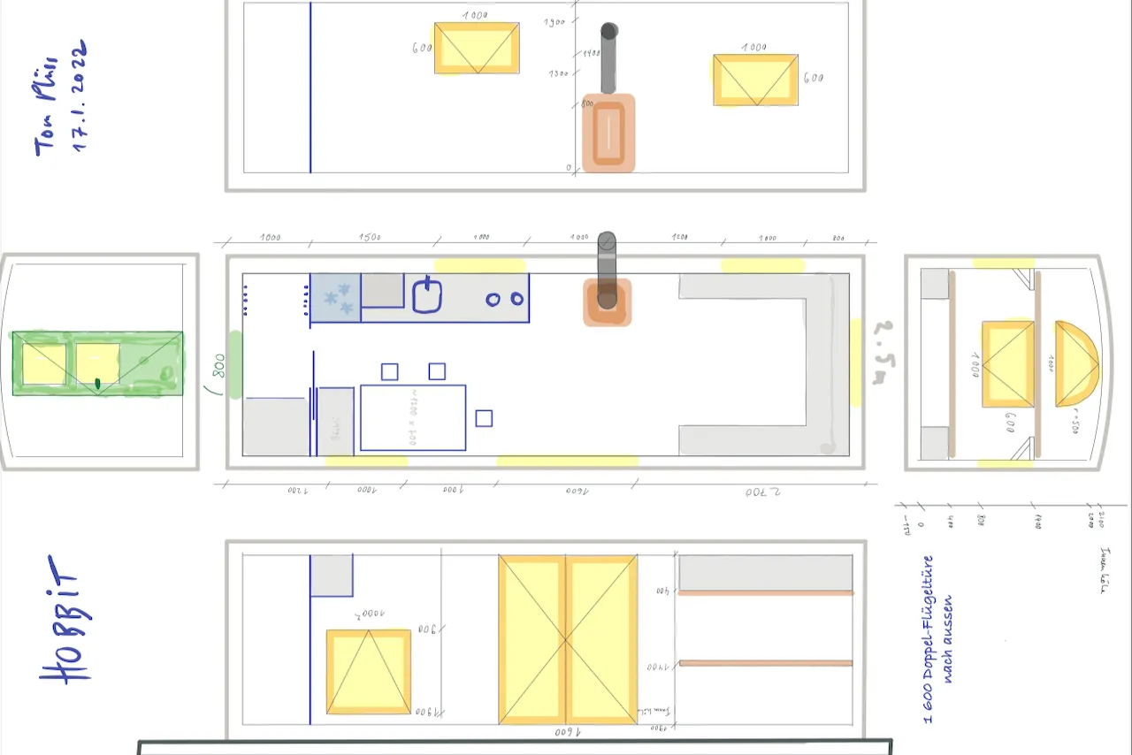 Skizzen: Fenster, Innenausbau